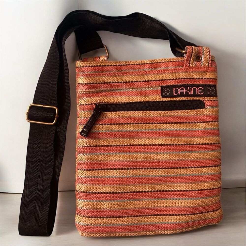Dakine Jive Striped Neutral Honeysuckle Adjustable Strap Bohemian Crossbody Bag